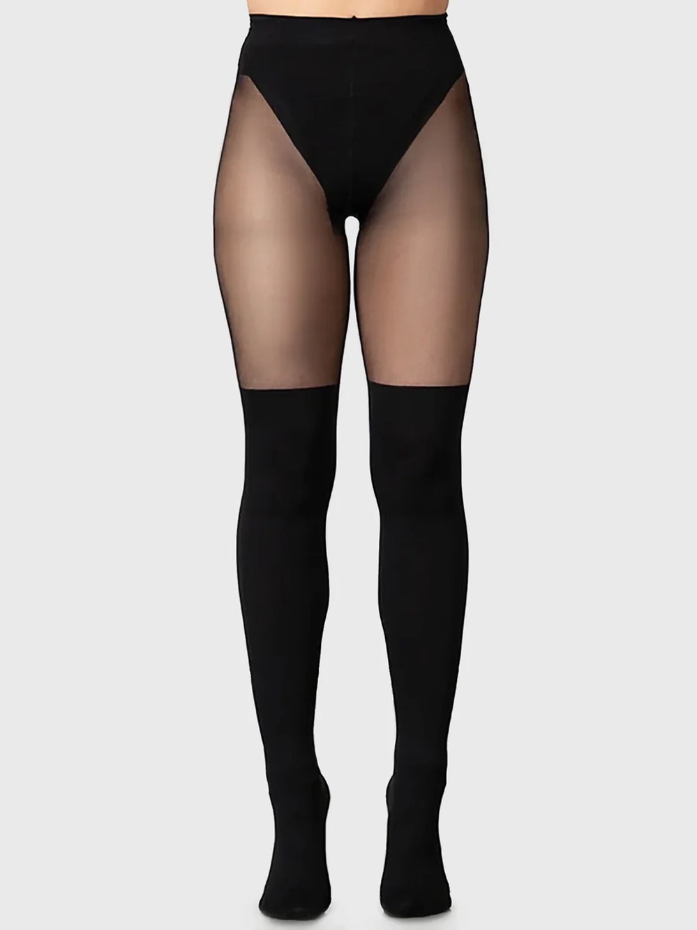 NEW Killstar Alona Black Mock Stockings Sheer Tights Gothic Punk Witch Sexy